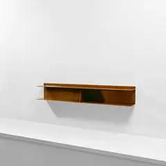 Custom wall-mounted console by Gio Ponti, circa 1956, Teak, teak-veneered wood, sold Apr 2023