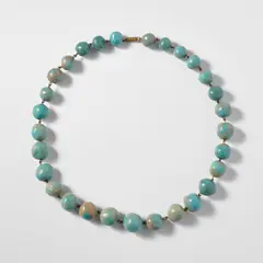 Fausto Melotti, Necklace, circa 1955, Glazed ceramic, brass