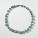Fausto Melotti, Necklace, circa 1955, Glazed ceramic, brass