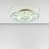 Max Ingrand, Prototype ceiling light, model no. RA 2631, circa 1959, Glass, partially-acid etched glass, painted brass