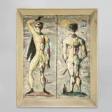 Gio Ponti, 'Arlecchini', circa 1955, Oil on panel, in two parts, in artist's frame