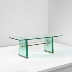 Pietro Chiesa, Table, circa 1934, Glass, brass, brass-covered steel