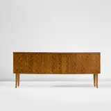 Gio Ponti, Sideboard, circa 1938, Walnut, walnut-veneered wood, brass