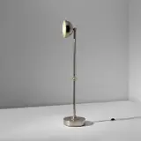 Maison Desny, Adjustable floor lamp, circa 1930, Nickel-plated brass, glass