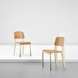 Jean Prouvé, Pair of 'Semi-metal' chairs, model no. 305