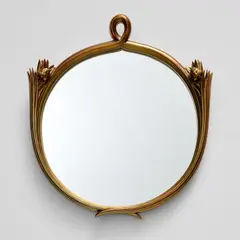 Mirror by Josef Hoffmann, circa 1942, Gilt wood, mirrored glass, sold Oct 2023