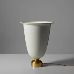 Illuminated vase by Émile-Jacques Ruhlmann, circa 1926, Porcelain, gilt bronze, sold Oct 2023
