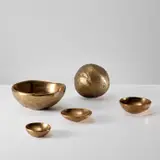 Ado Chale, Group of four bowls and one ball, designed 1967, produced before 2018, Cast bronze