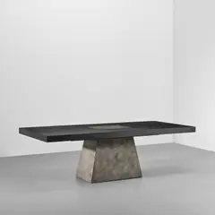 Rick Owens, Custom 'Plug' table, from the 'Unique' edition, 2015, Stained pine, patinated bronze