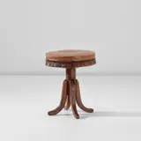 Armand-Albert Rateau, Stool, circa 1925, Oak, leather, metal nailheads
