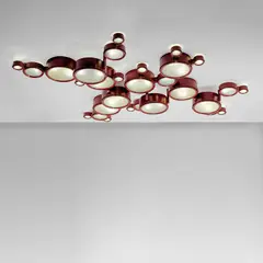 Studio B.B.P.R., Ceiling light, circa 1962, Painted aluminium, painted brass, glass