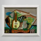 Gio Ponti, 'Natura morta con mandolino', 1950s, Reverse-painted partially mirrored glass