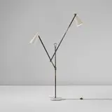 Franco Buzzi, Adjustable floor lamp, circa 1956, Brass, painted aluminium, marble