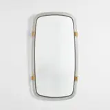 Venini, Large mirror, model no. 20, circa 1937, A treccia glass, mirrored glass, brass