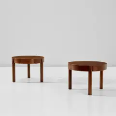 Pair of side tables by Ico Parisi, circa 1958, Walnut, sold Oct 2023