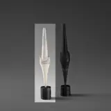 Hans Coper, White 'Cycladic Arrow' form, 1976, Stoneware, layered porcelain slips and engobes, the interior with a manganese glaze, the base with a black glaze over a textured body