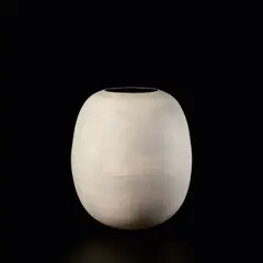 Hans Coper, Monumental ovoid pot, circa 1968, Stoneware, layered porcelain slips and engobes over a textured body, the interior with a manganese glaze