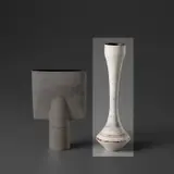 Hans Coper, 'Dogbone', circa 1974, Stoneware, layered porcelain slips and engobes over a textured and incised body, the interior with a manganese glaze