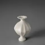'Poppy head' vase by Lucie Rie, circa 1968, Porcelain, matt white glaze, sold Nov 2023
