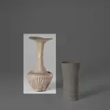 Lucie Rie, Vase with fluted body and flaring lip