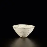 Lucie Rie, Bowl, circa 1958, Stoneware, deeply pitted white glaze with integral manganese speckle