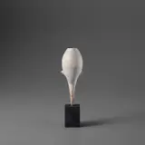 Hans Coper, White 'Cycladic Bud' pot, circa 1975, Stoneware, layered porcelain slips and engobes, the interior with a manganese glaze, the base with a black glaze over a textured body