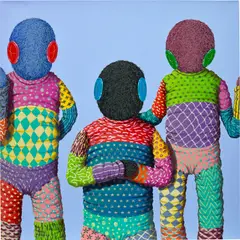 Close Friend by Suanjaya Kencut, 2022, acrylic on canvas, sold Apr 2023