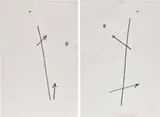 Mira Schendel, Untitled, 1979, Indian ink and Letraset on paper, diptych