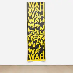 Ferdinand Kriwet, WAH WAH, 1975, screenprint on PVC