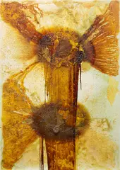 John Armleder, Untitled, 2006, acrylic, enamel, lacquer and sand on canvas