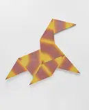 Alek O., Tangram (Plesiosaurus), 2015, stretched cotton parasol fabric, in 10 parts