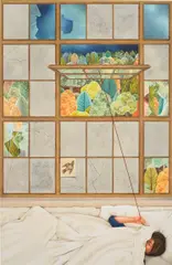 Arghavan Khosravi, Dreams, 2022, pigment print on Hahnemühle Photo Rag Ultrasmooth paper and thread mounted on aluminium panel, in artist's frame