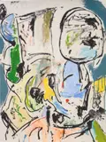 Eddie Martinez, Blue Traveler, 2014, archival inkjet on paper