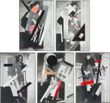 Meredyth Sparks, Gudrun Constructed I-V, 2009, aluminum foil, glitter and vinyl on Epson proofing paper, in 5 parts