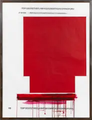 Jenny Holzer, TOP SECRET//STLW//HCS/COMINT//ORCON/NOFORN, 2017, graphite and watercolor on vellum, in artist's frame