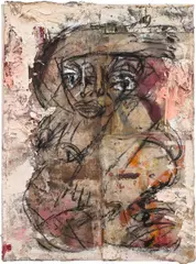 Daniel Crews-Chubb, Untitled, 2019, charcoal, acrylic and linen collage on canvas