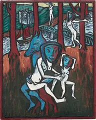 Billy Childish, The Trickster: The Creation of Havoc, 1987, oil on board