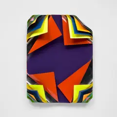 Jim Lambie, Metal Box, 2010, gloss paint and fluorescent paint on aluminium and polished steel sheets