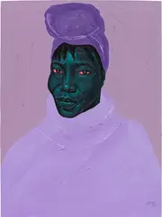 Annan Affotey, Purple hair wrap, 2020, acrylic on canvas