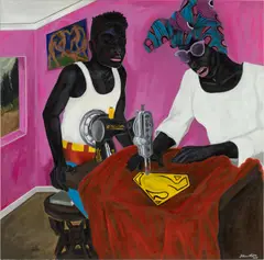 John Madu, If Mama Think I am Superman, I am Superman, 2020, acrylic on canvas