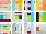 Twelve works: (i) Face 49 ; (ii) Face 50 ; (iii) Face 51 ; (iv) Face 52 ; (v) Face 53 ; (vi) Face 54 ; (vii) Face 55 ; (viii) Face 56 ; (ix) Face 57 ; (x) Face 58 ; (xi) Face 59 ; (xii) Face 60 by Imi Knoebel, 2003-15, acrylic on plastic film collage, offered May 2023