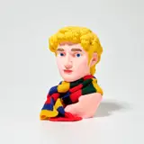 Hans-Peter Feldmann, David Head With Scarf, 2009, painted plaster and woollen scarf, in 2 parts