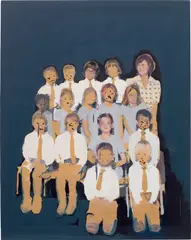 Charming Baker, Group Shot (A Mother's Milk Nourishes Heroes As Well As Murderers), 2008, oil and pellet holes on panel