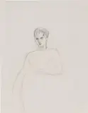 Elizabeth Peyton, Untitled (Male Standing Nude), circa 1990s, pencil on paper