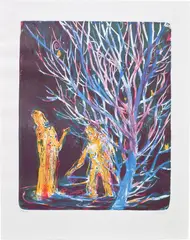 Flagge by Daniel Richter, 2005, lithograph on wove paper, sold May 2023