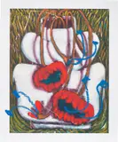 Conny Maier, Dilemma 2, 2021, oilstick and print on Hahnemühle paper