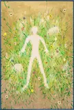 Ross Caliendo, Grass Man, 2018 - 2019, acrylic, oil and coloured pencil on canvas, in artist's frame