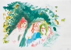 Untitled by Daniel Richter, 2008, oil on paper, sold Sep 2023