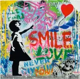 Thierry Guetta, Balloon Girl, 2021, spray paint and acrylic on paper