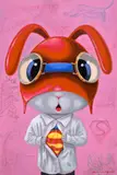 Elang Sutajaya, Little Superman, 2022, acrylic on canvas